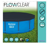 Bestway Flowclear 366 cm Round Above Ground Pool Cover - Anthracite, Drains Water, Straps, Durable PVC 58037