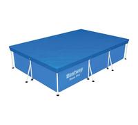 Bestway Flowclear Above Ground Pool Cover 304x205x66 cm - Blue PE with Drain Holes and Secure Ropes 3202547