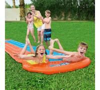 Bestway H20GO Double Lane Slip and Slide Inflatable Water Slide for Kids and Adults, Summer Garden Outdoor Toy with Built-in Sprinklers, Multiple