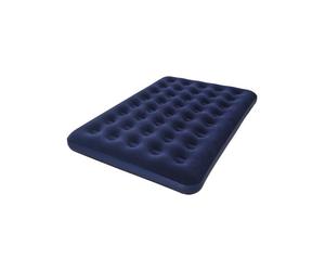 BESTWAY Horizon Double flocked inflatable mattress + Sidewinder electric pump + Bag - 2 places - Blue