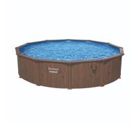 Bestway Hydrium Round Steel Wall Pool Set 16Ft Swimming Pool Wood Print In Brown Brown One Size