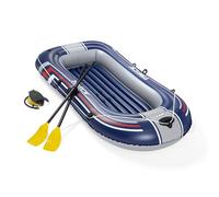 Bestway Hydro-Force Treck | One Man Inflatable Boat Raft, Rubber Dinghy with Heavy Duty Handles for 1 Person, with 1 boat, 1 pair of oars, 1 foot pump and a repair patch, Blue