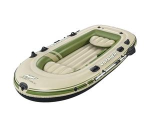 Bestway | Hydro-Force Voyager X3 Inflatable Raft Set| Inflatable Boat with Hand Pump, Oars, Seats, Gear Pouch, Carry Bag | Three-Seater | Ideal for Fishing
