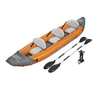 Bestway Hydroforce Lite Rapid Kayak, 3 Person Inflatable Kayak Set, Sit On Kayak with Seats, Backrest, 2 Paddles and Hand Pump, Orange, One Size, 65132