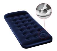 Bestway Inflatable Flocked Airbed Camping Air Mattress with Built-in Foot Pump