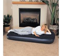 Bestway Inflatable Flocked Airbed Camping Air Mattress with Built-in Foot Pump