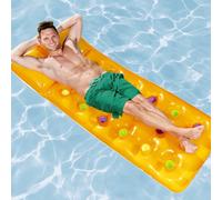 Adult Inflatable Pool Float Extra Thick Chunky Lounger Lilo Air Bed With Pillow