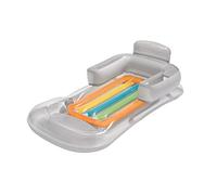 Bestway Inflatable Luxury Fashion Pool Lounger Swimming Lilo with Drinks Holder (Silver)
