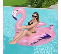 BESTWAY INFLATABLE RIDE ON PINK FLAMINGO 153 x 143cm FLOATING POOL SEA TOY