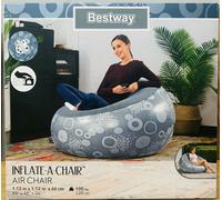 Bestway Inflate A Chair. For All Ages. Navy With Circle Pattern. New And Boxed