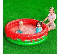 Bestway Large 3 Ring Strawberry Kids Baby Pets Pool Inflatable Paddling Pool