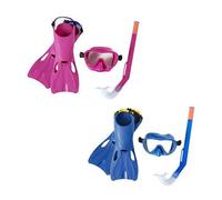 Bestway Kids Snorkel Mask | Diving Mask for Ages 3+, Anti-Leak, UV Protected, Adjustable Snorkel Masks, Crusader Essential, 2 Assorted Colours