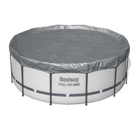 Bestway Pool Cover Grey Polyester Swimming Protective Outdoor Straps Drainage