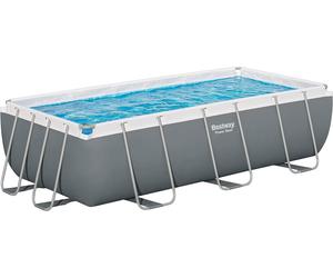 Bestway Power Steel Swimming Pool Set Above Ground Rectangle Pool, 13ft 3in