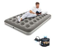 Bestway Premium Camping Double Airbed with Cordless Battery Pump, Double Flocked Inflatable Bed Portable, Air Mattress, Outdoor Camping Air Bed