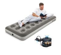 Bestway Premium Camping Single Airbed with Cordless Battery Pump, Single Flocked Inflatable Bed Portable, Air Mattress, Outdoor Camping Air Bed