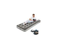 Bestway Premium Camping Single Airbed with Cordless Battery Pump, Single Flocked Inflatable Bed Portable, Air Mattress, Outdoor Camping Air Bed
