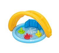Bestway Seashapes Splash Pad | Baby Sensory Water Pool, with Backrest, Sunshade and Games, 6 Months +