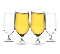 Bestway Set of 4 Shatterproof Beer & Cocktail Glasses, 420ml Reusable Plastic Tumblers for Camping, Travel, Outdoor Events & Garden Parties, BPA-Free, Dishwasher Safe