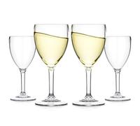 Bestway Set of 4 Unbreakable Wine Glasses, 312ml Reusable Plastic Glasses for Camping, Picnics, Festivals, BBQs & Outdoors, BPA-Free, Dishwasher Safe, Polycarbonate Drinkware