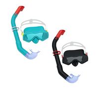 Bestway Snorkel Mask | Diving Mask for Adults with UV Protection, Anti-Leak, Adjustable Strap, Aqua Prime Essential Set, 2 Assorted Colours