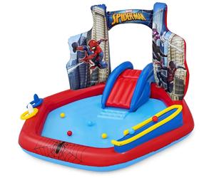 Bestway Spider-Man Inflatable Play Centre - Marvel Water Slide & Garden Play Toy with Repair Patch