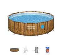 Bestway Steel Pro Max 14Ft Round Metal Frame Above Ground Family Pool Set