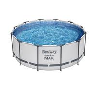 Bestway Steel Pro Max Round Frame Grey Swimming Pool with Filter Pump (12ft)
