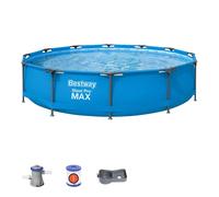 Bestway Steel Pro Max Round Frame Swimming Pool with Filter Pump, 12 ft