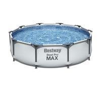 Bestway Steel Pro Max | Round Frame Swimming Pool with Filter Pump, Above Ground Frame Pools, Grey, 10?