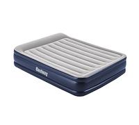 Bestway Tritech Queen Inflatable Air Mattress with Built-In AC Pump & Pillow - Raised Air Bed 203 x 152 x 46 cm, Durable PVC Guest Bed with Storage Bag & Fast Inflation