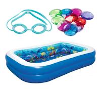 bestway undersea adventure inflatable pool 262x175x51cm in blue