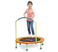 Bestway WonderJump Trampoline for Toddlers and Kids, 3ft Foldable Mini Indoor Trampoline with Handlebar, Soft Foam Grip, Non-Slip Foot Pads
