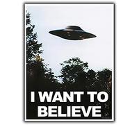 BESTWD X Files I Want to Believe UFO Metal Sign Wall Plaque Metal Man Cave