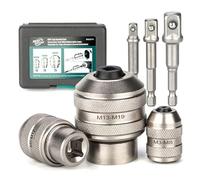 Bestwork Adjustable Tap Sockets, 6pcs Tap Holder Tool, 1/4", 3/8", 1/2" Tap Socket Adapter for M3-M19 Taps, Drills, Reamers, Screws
