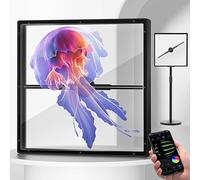 BESTXH 45CM 3D Hologram LED Fan Projector, with Aluminium Alloy Cover, 3D Hologram Advertising Display Fan, Support APP+ WiFi+Remote, 244 High Gloss LEDs,A
