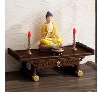 BESTXH A,39X26X13CM, Personal Shrine Altar Table, Bamboo Buddha Display Pedestal Offering Table, Decorative Buddhist Altar, Shrine Prayer, Chinese Niche Incense Tribute Puja Table