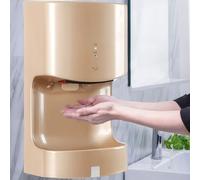 BESTXH Commercial Automatic Hand Dryer, Wall-Mounted Air Wiper with Drip Tray, 10s High Speed Warm & Cold Wind, for for Senior Office Buildings Hotel Home,Gold