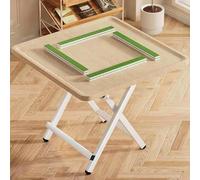 BESTXH Compact Wooden Folding Mahjong Table, Household Dining & Game Table, Space-Saving Design for 2-4 People, for Cards, Chess, Mahjong, Home or Apartment,04,60cm/23.6in