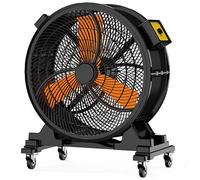 BESTXH Industrial Drum Fan, Heavy Duty Metal Air Circulator, High Velocity Floor Fans with Brake Casters, 7 Speed, for Basement Warehouse Factory Patios,Black,32inch