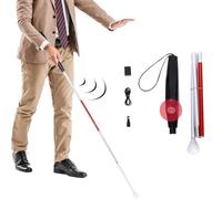 BESTXH Intelligent Telescopic Blind Cane, Electronic Voice Blind Cane, Aluminum Alloy Reflective Folding Walking Stick, Obstacle Detection, for The Blinds or Visually Impaired,White