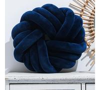 BESTXH Knotted Pillow Cushion, Soft Plush Knot Ball Pillow, Waist Back Cushion, Home Decorative Throw Pillow for Sofa Bed, Creative Decorative Pillows, Comfy Round Pillow,navy blue,40cm