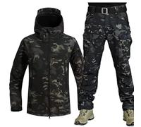 BESTXH Men Tactical Uniforms, Military Waterproof Army Combat Suit Sets, Camouflage Softshell Jacket Pants Hunt Clothes, Military Soft Shell Suits, Tactical Jacket and Pant,07,XXL