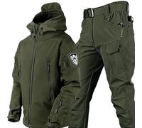 BESTXH Men Tactical Uniforms, Military Waterproof Army Combat Suit Sets, Camouflage Softshell Jacket Pants Hunt Clothes, Military Soft Shell Suits, Tactical Jacket and Pant,04,XXL