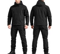 BESTXH Men's Tactical Jacket and Trousers Set, Waterproof Softshell Tactical Suit, Military Army Combat Clothing, Camo Hunting Fishing Airsoft Workwear Outfit, Jacket+Trousers for Men,01,XL
