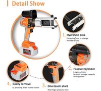 BESTXH Rechargeable Crimping Tool Set, 18v Electric Hydraulic Crimping Tool, Hydraulic Crimping Tool Kit, 11 Pairs Dies, 16-300mm², 75kn Crimping Force, Battery*2,A