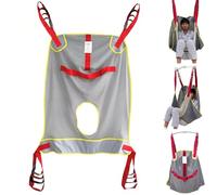 BESTXH Shower Sling, Lift Sling for Toileting, Patient Lift Slings with Commode Opening Large, Full Body Mesh Slings for Lift, Shower, Toilet, Weight Capacity 507 Lbs,Grey,L