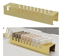 BESTXH Small Tile Stands for Display, 10 Slots Tile Samples Display Stand for Retail, Metal Tile Display Rack, Ceramic Tile Sample Organizer, for Trade Show Commercial,Gold