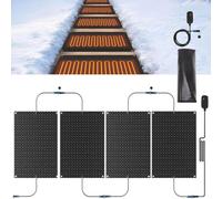 BESTXH Snow Melting Mat, Non-slip Rubber Heated Mat With Power Cord, Heated Snow Melting Mats Outdoor, 3 in/h Melting Speed, For Stairs Steps Walkway Snow And Ice Removal,11.8*23.6in(30*60cm),4pcs
