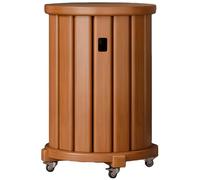 BESTXH Stackable Stools Set of 4, 4-in-1 Wood Stool, Round Wooden Stools, Dining Stacking Stool, No Installation Required, for Living Room Kitchen Bedroom Balcony Bar,cherry,With wheels